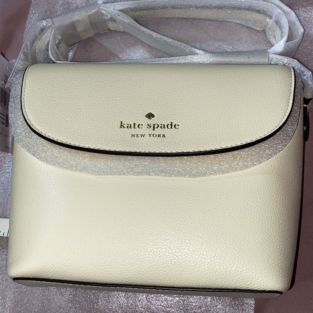 Kate Spade enmie flap crossbody pebble leather buttermilk